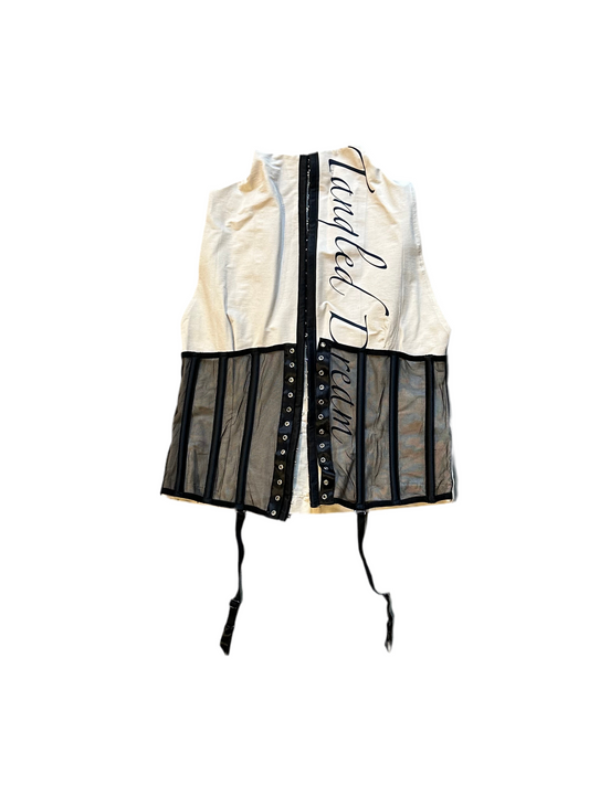 Vest with reworked Lingerie corset details